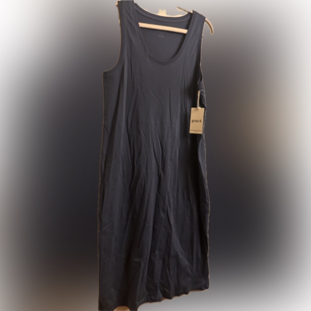 Pact Women's Navy Blue Midi Tank Dress